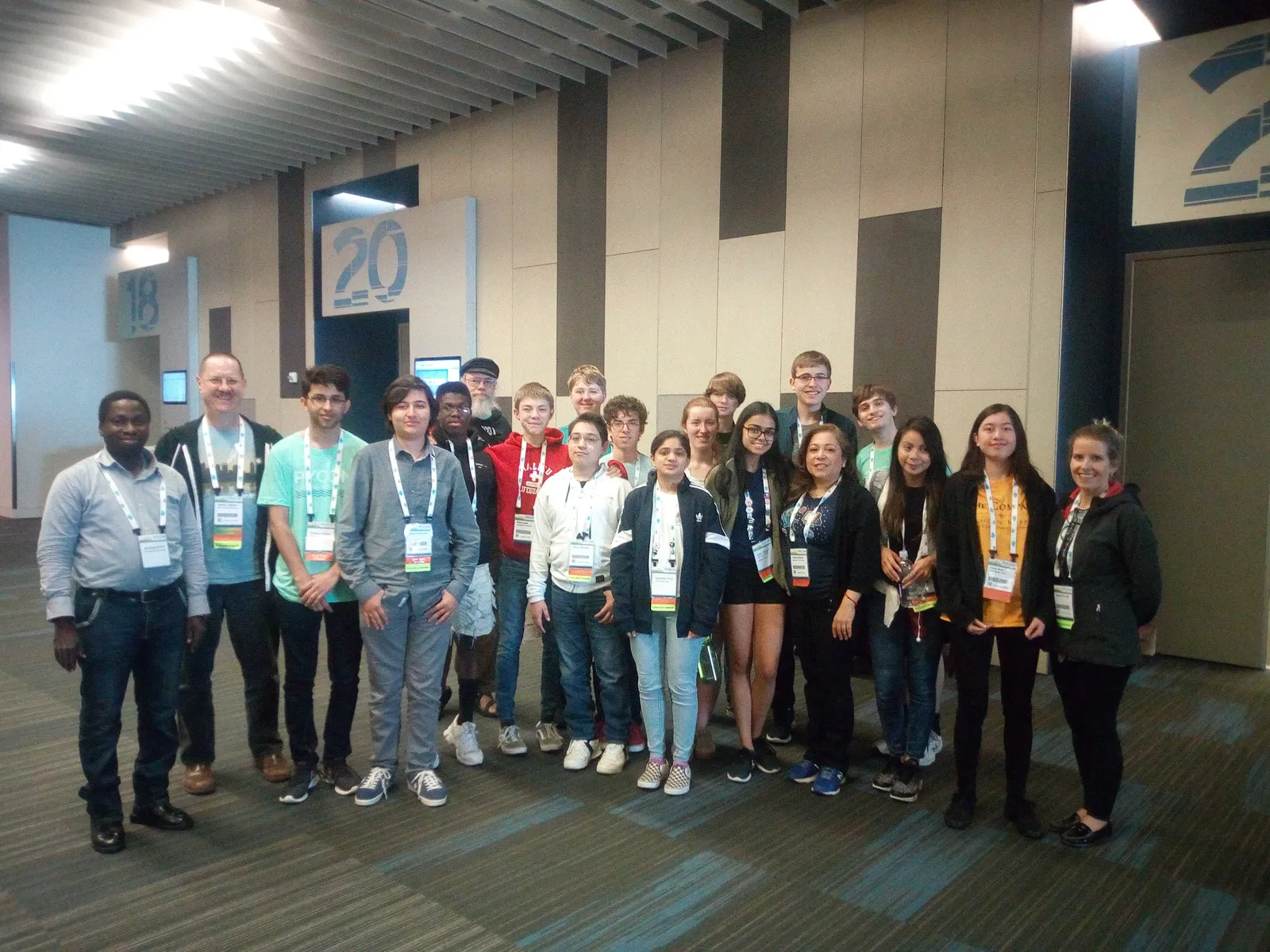 Prof. Akpojotor in a Python collaboration group photo at PyCon US 2019